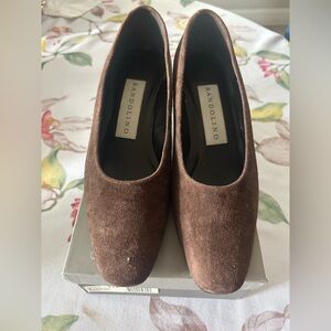 Bandolino Brown Suede Block Heel Pumps
